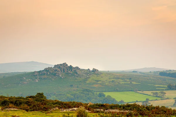 Sunset View Dartmoor National Park Vast Moorland County Devon Southwest — Stock Photo, Image