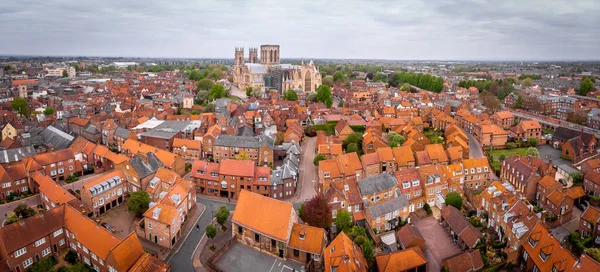 Vista Aérea York Minster Dia Nublado Inglaterra — Fotografia de Stock