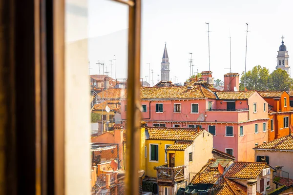 View Venice Window Doge Palace Sunny Day Italy — Stock Photo, Image