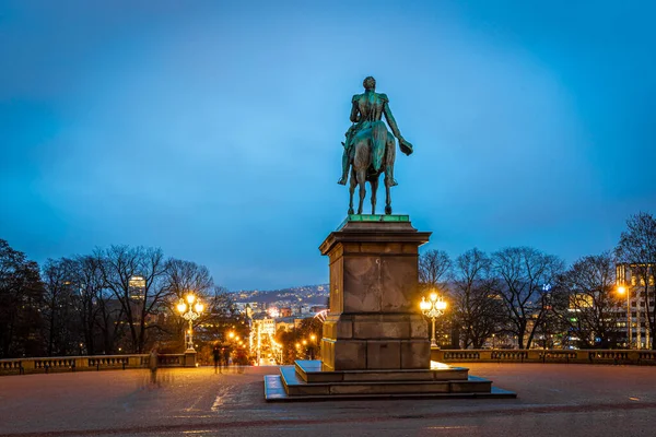 Palácio Real Noite Oslo Noruega — Fotografia de Stock