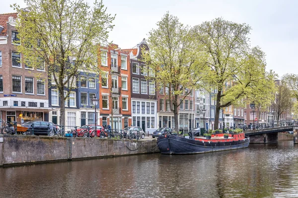 Amsterdam Hollanda Nın Sabah Manzarası — Stok fotoğraf