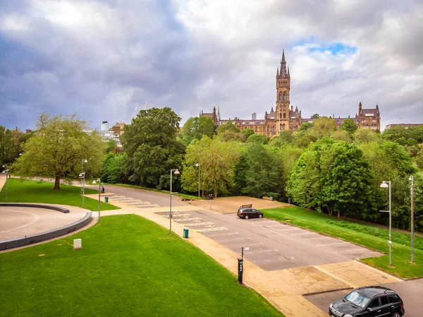 Vista Universidade Glasgow Dia Nublado Escócia — Fotografia de Stock