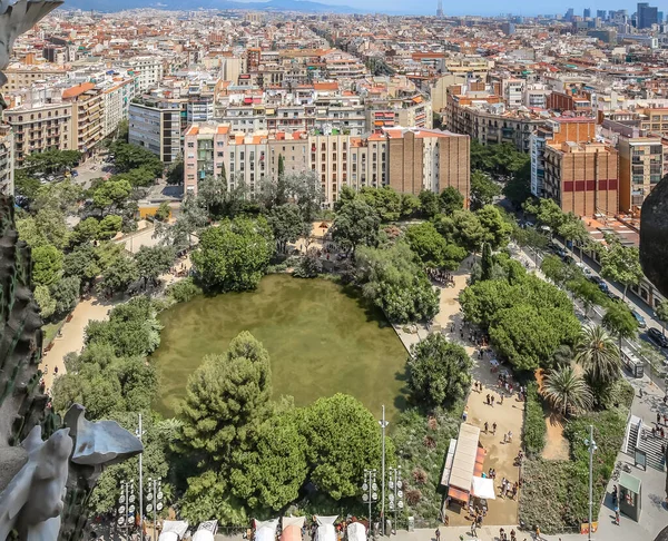 Vista Aérea Barcelona Sagrada Família Verão — Fotografia de Stock