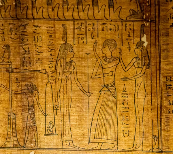Gliphs Egyiptomi Könyv Halott — Stock Fotó