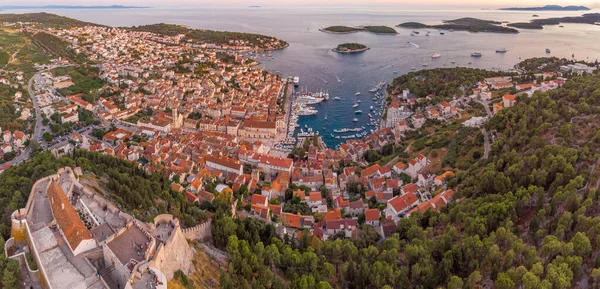 Luchtfoto Van Hvar Kroatië — Stockfoto