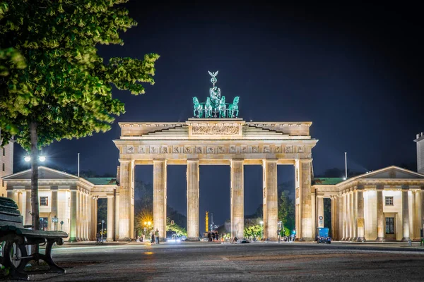 Portão Brandemburgo Crepúsculo Verão Berlim — Fotografia de Stock