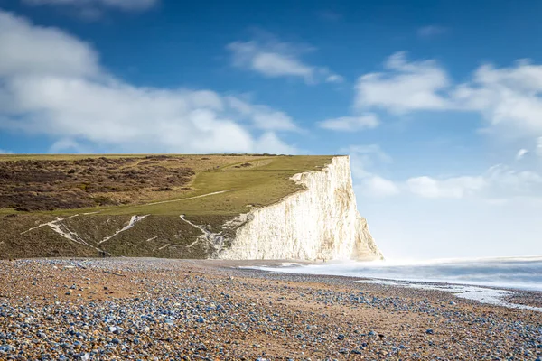 Seven Sisters Chalk Cliffs Stormy Day England — Stock Photo, Image