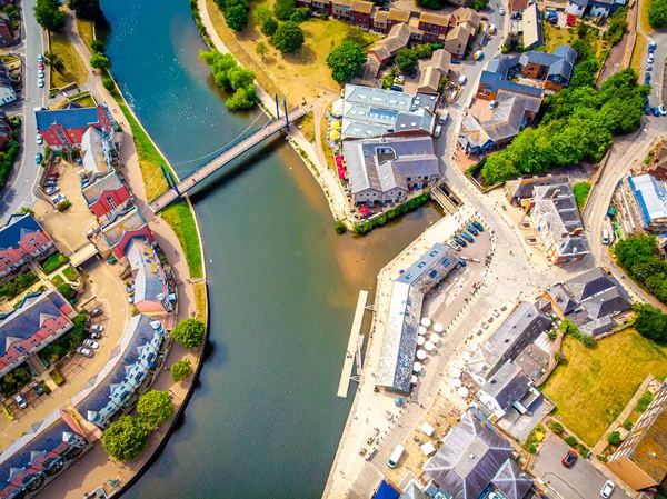 Exeter Yaz Günündeki Hava Görüntüsü Ngiltere — Stok fotoğraf