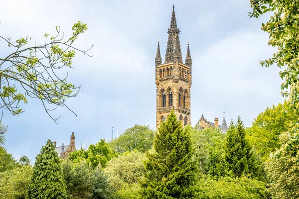 Vue Université Glasgow Par Temps Nuageux Écosse — Photo