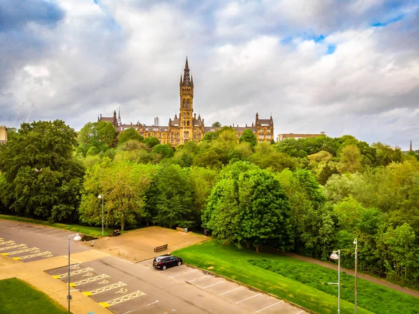Vista Universidade Glasgow Dia Nublado Escócia — Fotografia de Stock