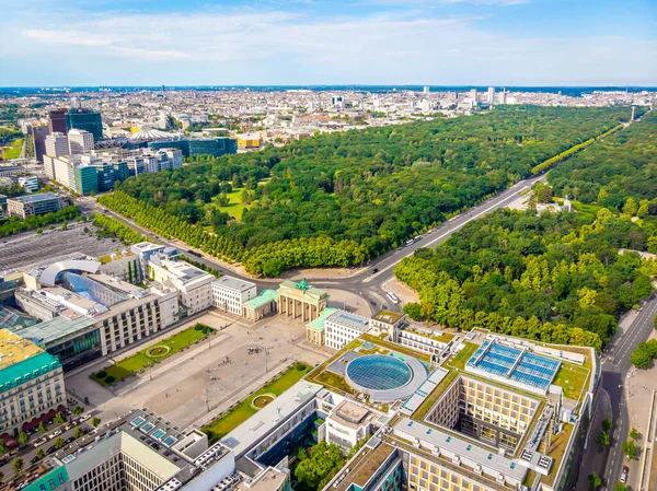 Aerial View Brandenburg Gate Summer Day Berlin — Stock Photo, Image