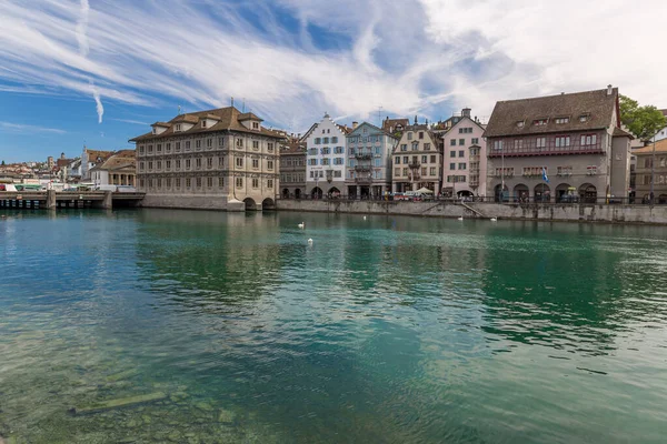 Vista Aérea Zurich Río Limmat Suiza — Foto de Stock