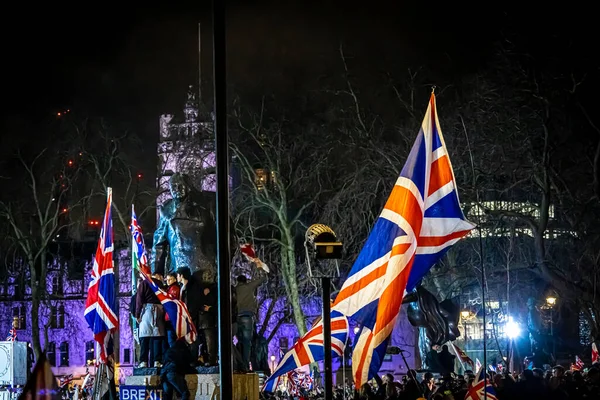 Brexit Firande Parliament Square London — Stockfoto