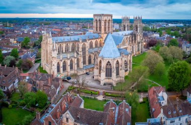 İngiltere, York Minster 'ın alacakaranlık manzarası