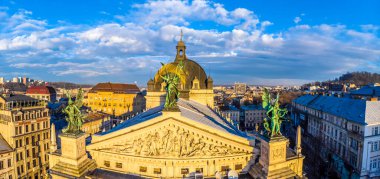 Lviv, Ukrayna 'nın havadan görünüşü