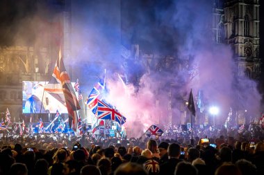Londra 'daki Meclis Meydanı' nda Brexit kutlaması