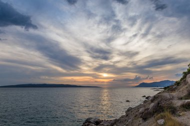 Yazın Adriyatik deniz manzarası
