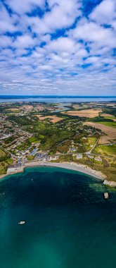 İngiltere WIight Adası 'nın havadan panoramik görüntüsü