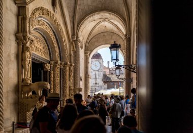 Hırvatistan 'ın Trogir kentindeki Cattedrale di San Lorenzo' nun Ayrıntıları