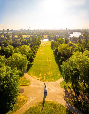 Sabah Hyde Park 'ın havadan görüntüsü, Londra