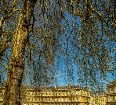 Bath, İngiltere 'deki ünlü sirk binasının hava manzarası