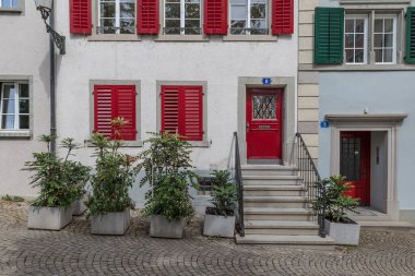 Orta Zürih manzarası yazın, İsviçre