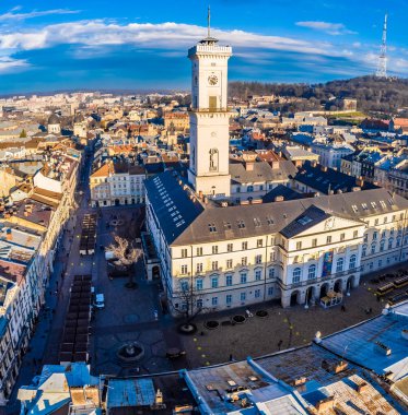 Lviv, Ukrayna 'nın havadan görünüşü