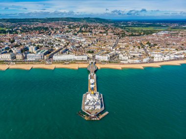 İngiltere 'de yazın Eastbourne' un hava manzarası
