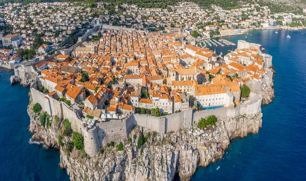 Letecký Pohled Dubrovník Staré Město Létě Chorvatsko — Stock fotografie