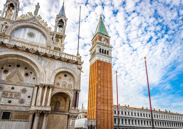 Campanile San Marco Venedik Talya Güneşli Bir Günde — Stok fotoğraf