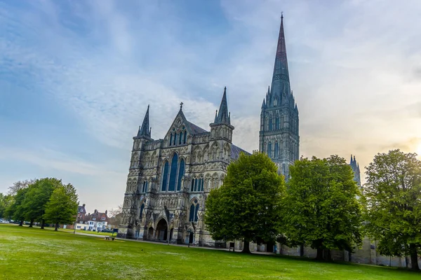 Salisbury Cathedral Sunny Day — Stockfoto