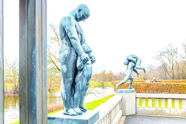 Figuras Parque Vigeland Oslo Noruega — Fotografia de Stock