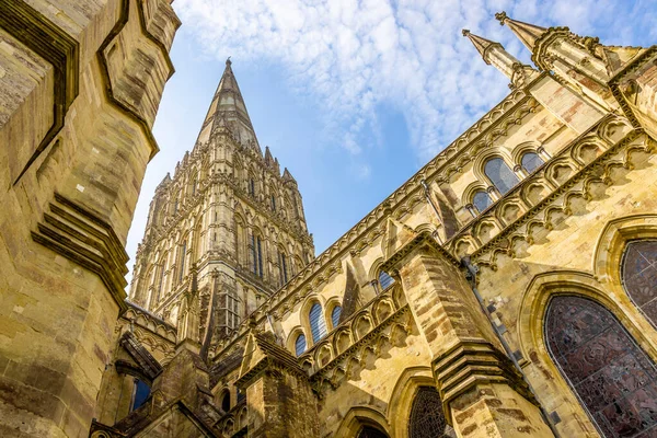 Catedral Salisbury Día Soleado — Foto de Stock