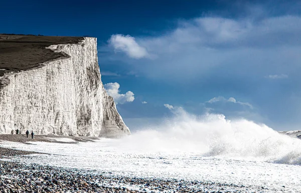 Seven Sisters Chalk Cliffs Stormy Day England — Stock Photo, Image