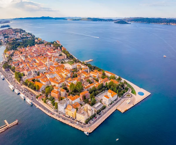 Letecký Pohled Zadar Létě Chorvatsko — Stock fotografie