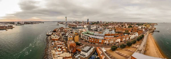 Aerial View Portsmouth Evening — Stock Photo, Image