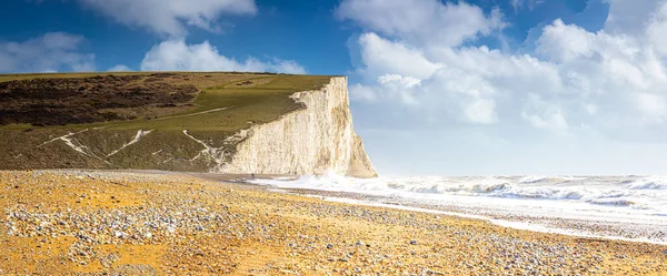 Seven Sisters Chalk Cliffs Stormy Day England — Stock Photo, Image