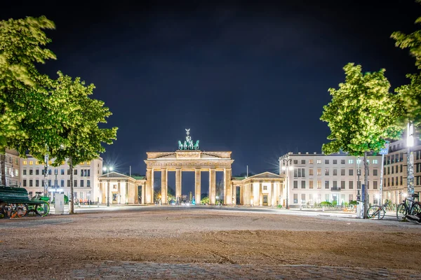 Бранденбурзькі Ворота Влітку Сутінках Берлін — стокове фото