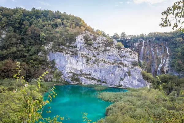 View Plitvice Tavak Horvátországban — Stock Fotó