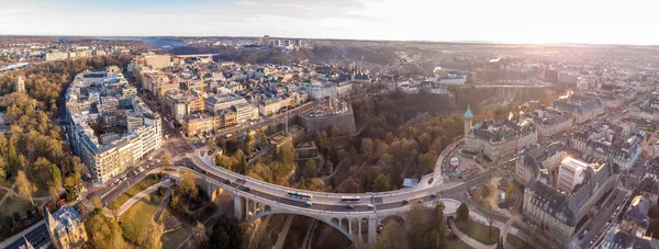 Aerial View Luxembourg Winter Morning — Stock Photo, Image