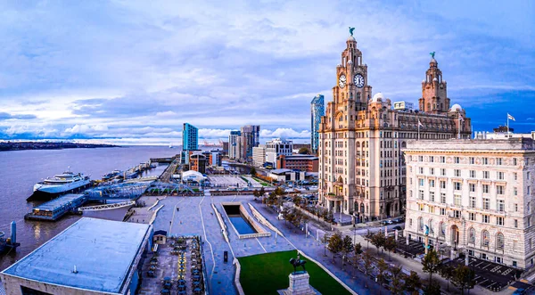 Aerial View Royal Liver Building England — Stock Photo, Image