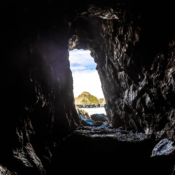 Cueva Hollywell Bay Cornwall Reino Unido —  Fotos de Stock