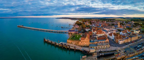 Vista Panorâmica Aérea Yarmouth Ilha Wight Reino Unido — Fotografia de Stock