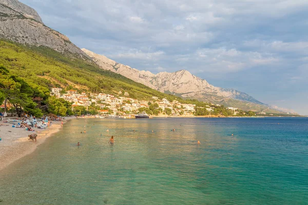 Vista Aérea Brela Verano Croacia —  Fotos de Stock