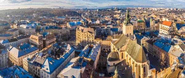 Lviv Ukrayna Nın Havadan Görünüşü — Stok fotoğraf