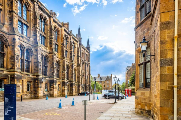 Blick Auf Die Universität Glasgow Bei Bewölktem Tag Schottland — Stockfoto