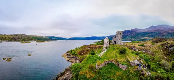 Vista Aérea Caisteal Maol Aldeia Kyleakin Ilha Skye Nas Hébridas — Fotografia de Stock