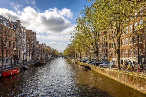 Amsterdam Hollanda Nın Sabah Manzarası — Stok fotoğraf