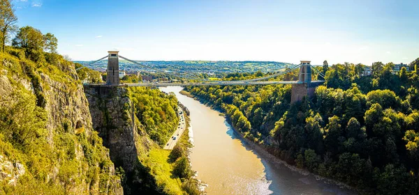 Aerial View Clifton Suspension Bridge Bristol — Stock Photo, Image