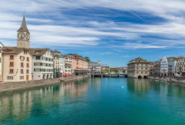 Zürih ve Limmat nehrinin hava manzarası, İsviçre